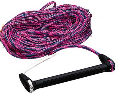 Cuerda de esqu�, wakeboard, tri�ngulo flexible,22m,verde/rosa
