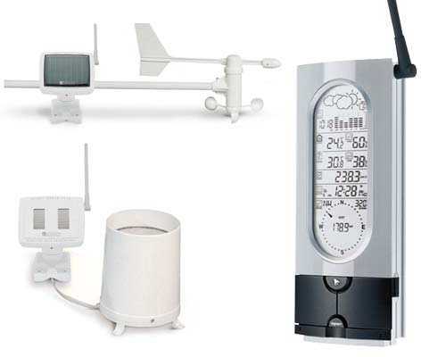 Estaci�n meteorol�gica inal�mbrica radio dirigida. Pantalla tact