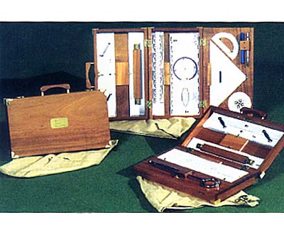 Kit para cartas n�uticas en estuche de madera