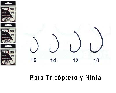 Anzuelos de Carbono Para Tric�ptero y Ninfa TEKLON 60/u