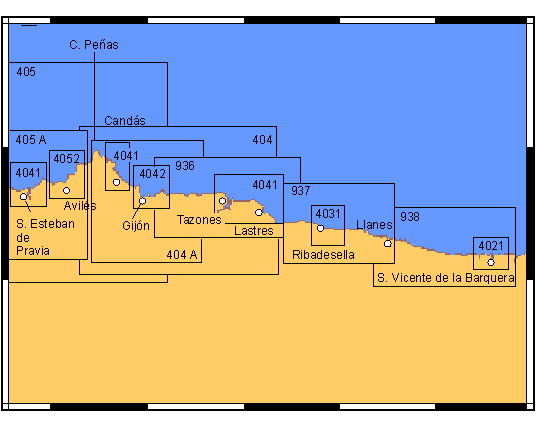 Carta IHM n� 4021 R�a y puerto de San Vicente de la Barquera