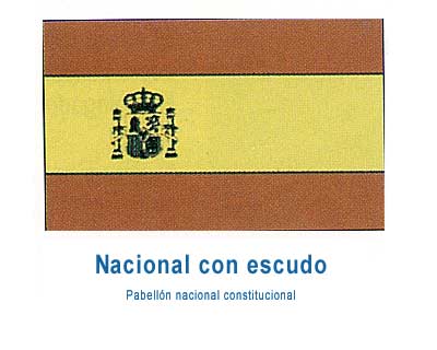 Bandera a) nacional  con escudo