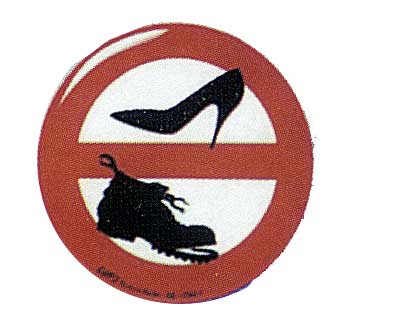 Se�al en relieve autohadesiva de Prohibido calzado
